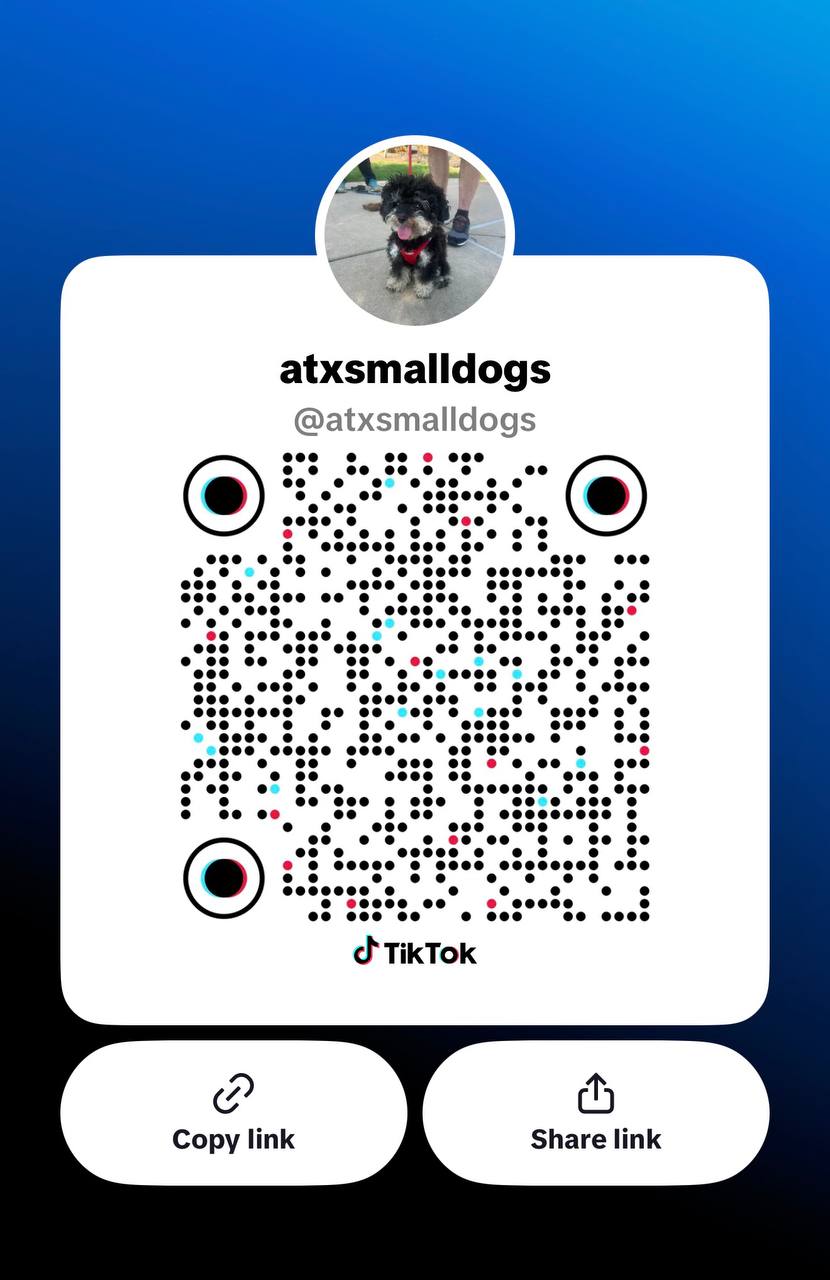 ATX Small Dogs TikTok QR code for @atxsmalldogs